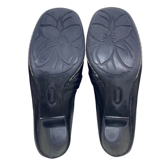 Björndal Women's Black Leather Gena Backless Slip On Comfort Clog Shoes Sz 8.5M - Picture 8 of 9